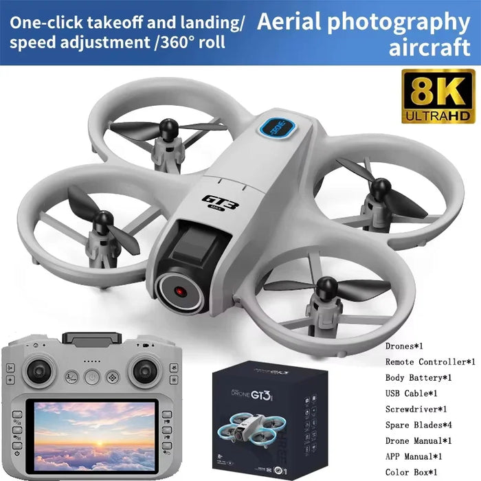 New GT3 MAX Drone 8K HD 4.3" Remote Control 360° Flip