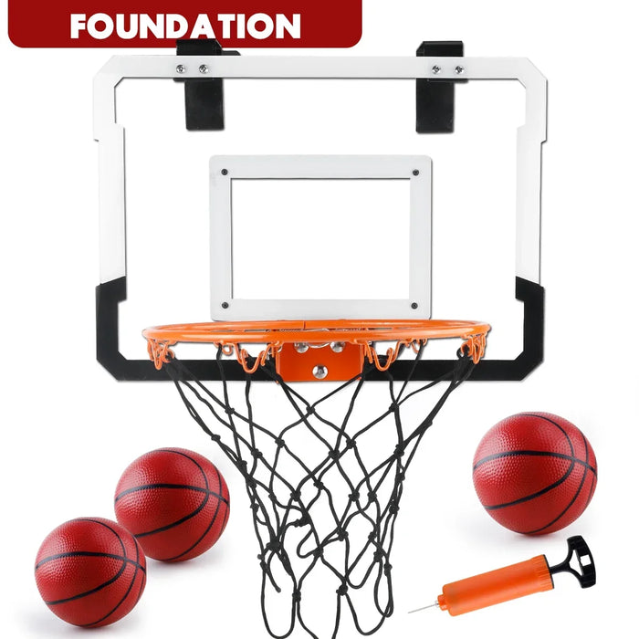 Indoor and Outdoor Mini Over-the-Door Basketball Goal with 3 Balls
