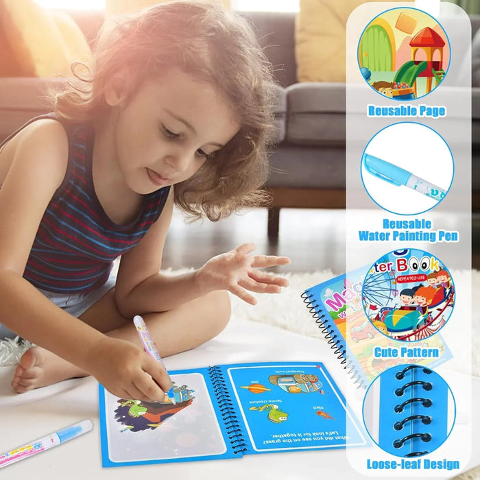 1PC Children Drawing Coloring Books Magic Water Drawing Book Reusable Water Drawing Book