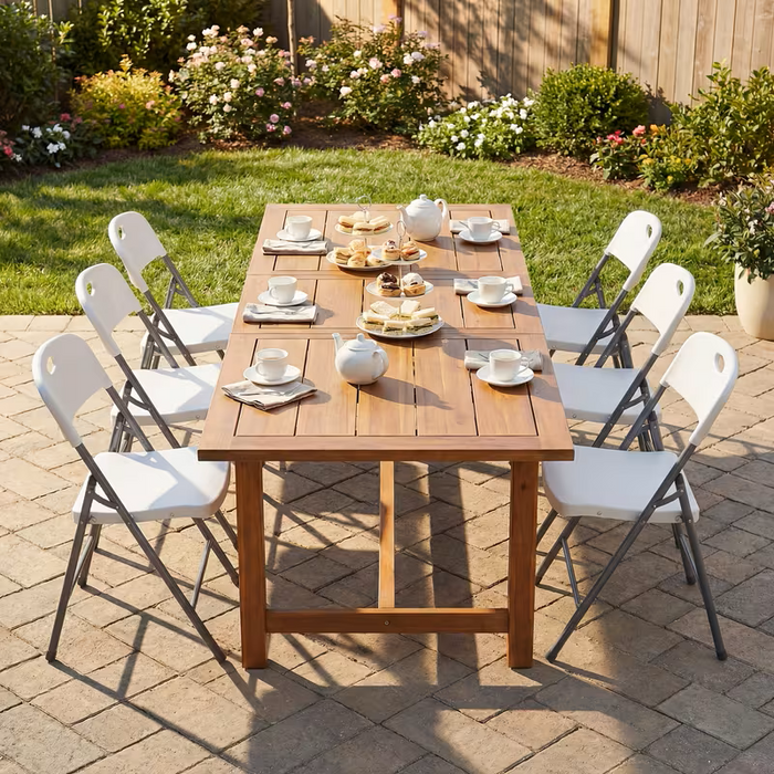 2/4/6 Pack White Plastic Folding Chairs Heavy Duty Metal Frame