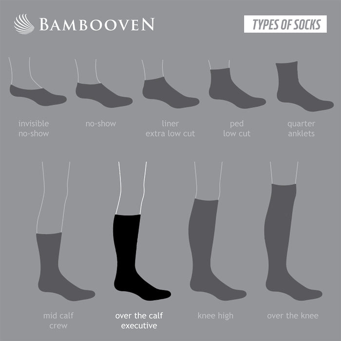 Men’s Bamboo Dress Socks 6-Pack, Black, Charcoal & Navy