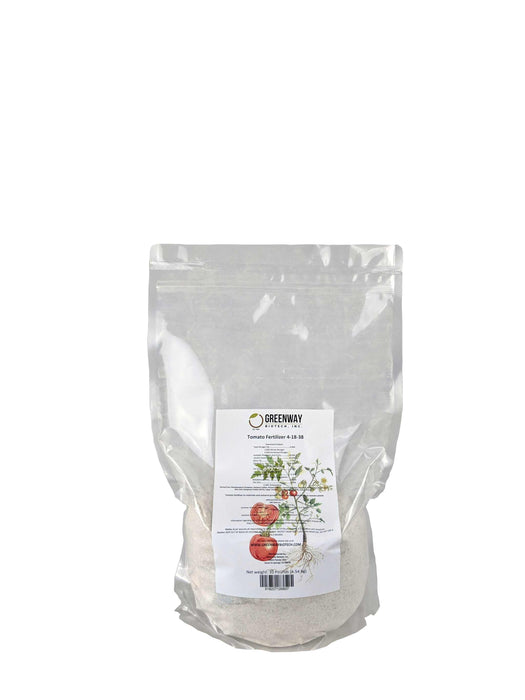 Tomato Fertilizer 4-18-38 nutrient blend for hydroponics, soil, and foliar application, optimized for fruiting nightshade crops.