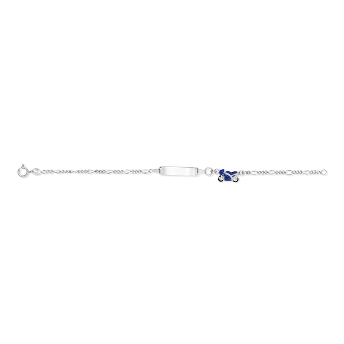 UNICORNJ Sterling Silver 925 Engravable ID Bracelet Figaro Chain for Kids