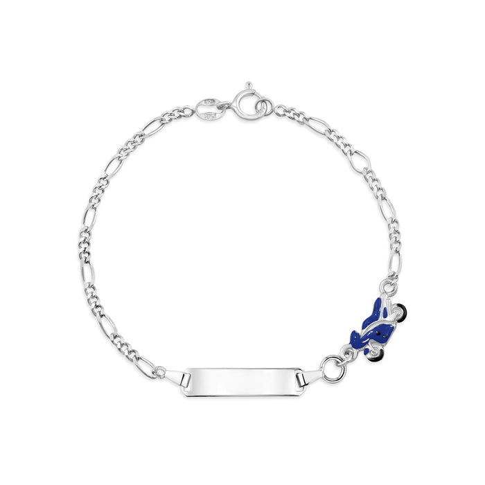 UNICORNJ Sterling Silver 925 Engravable ID Bracelet Figaro Chain for Kids