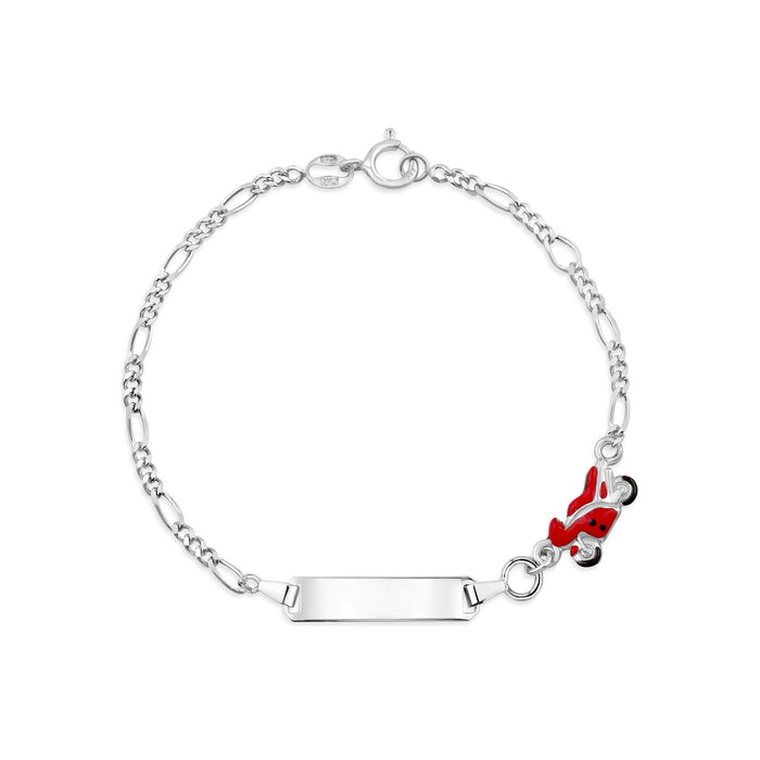 UNICORNJ Sterling Silver 925 Engravable ID Bracelet Figaro Chain for Kids