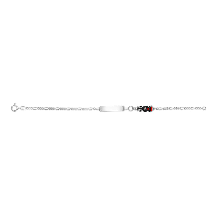 UNICORNJ Sterling Silver 925 Engravable ID Bracelet Figaro Chain for Kids