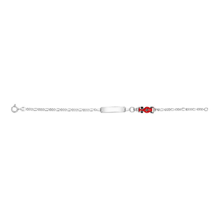UNICORNJ Sterling Silver 925 Engravable ID Bracelet Figaro Chain for Kids