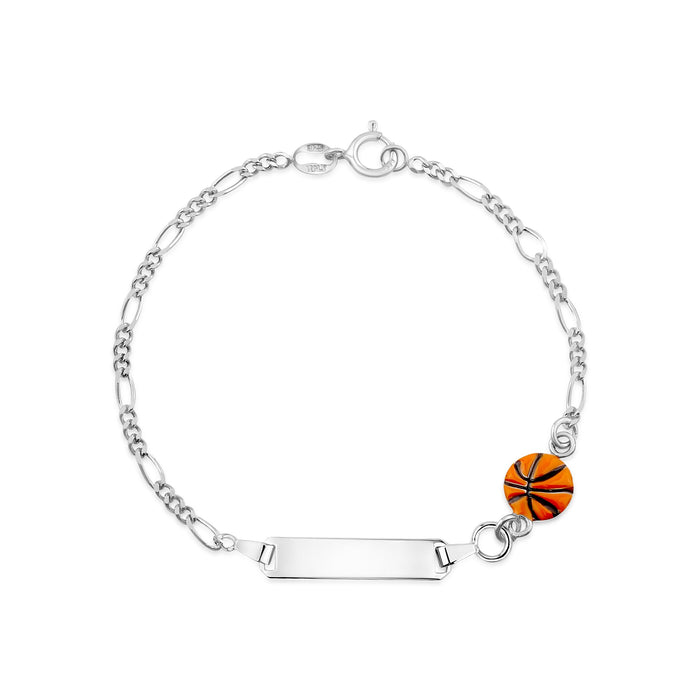 UNICORNJ Sterling Silver 925 Engravable ID Bracelet Figaro Chain for Kids