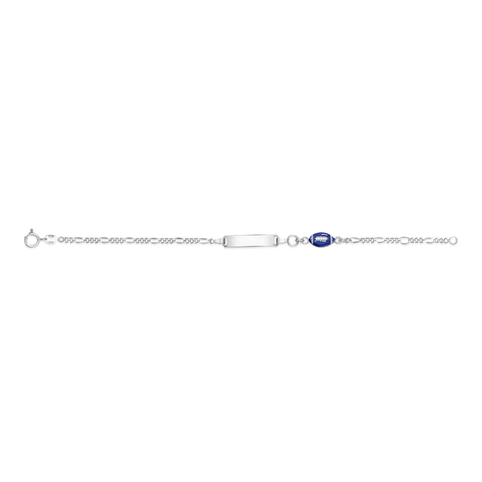 UNICORNJ Sterling Silver 925 Engravable ID Bracelet Figaro Chain for Kids