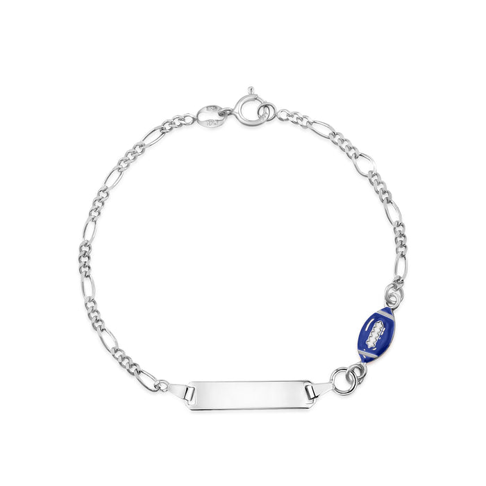 UNICORNJ Sterling Silver 925 Engravable ID Bracelet Figaro Chain for Kids
