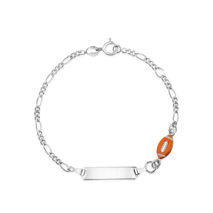 UNICORNJ Sterling Silver 925 Engravable ID Bracelet Figaro Chain for Kids