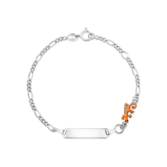 UNICORNJ Sterling Silver 925 Engravable ID Bracelet Figaro Chain for Kids