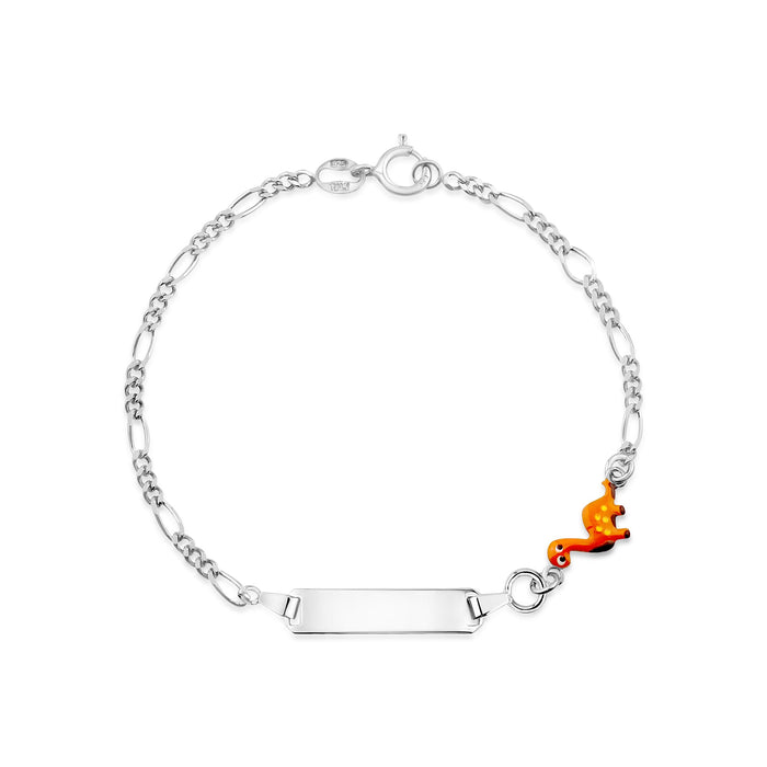 UNICORNJ Sterling Silver 925 Engravable ID Bracelet Figaro Chain for Kids