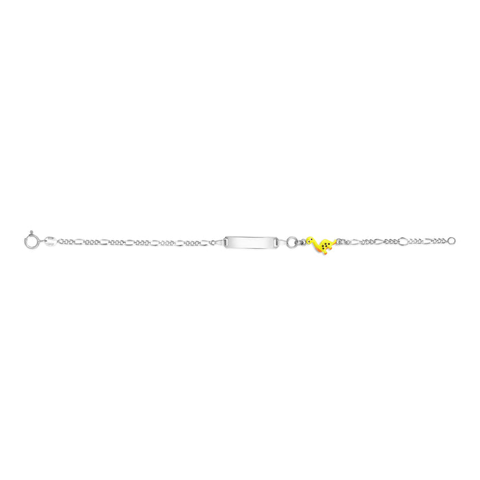 UNICORNJ Sterling Silver 925 Engravable ID Bracelet Figaro Chain for Kids
