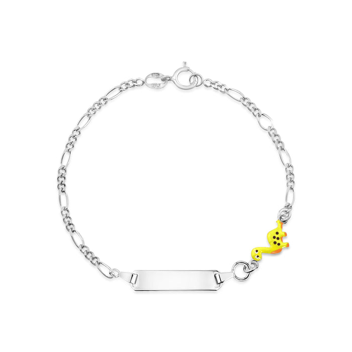 UNICORNJ Sterling Silver 925 Engravable ID Bracelet Figaro Chain for Kids