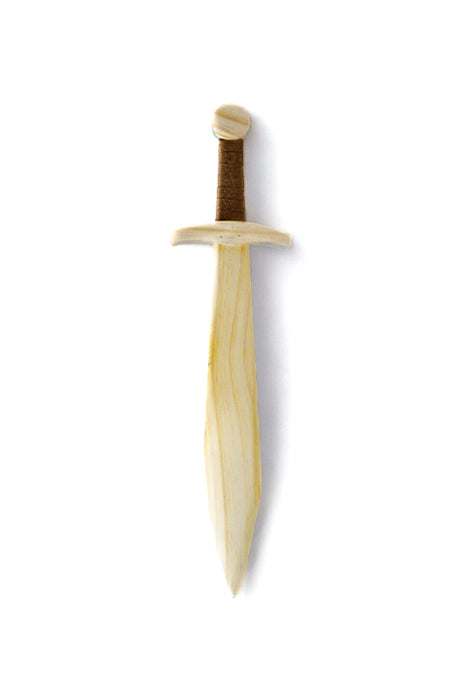 Kid's Handcrafted Wooden Toy 16" Short Sword with Leather-Wrapped Handle
