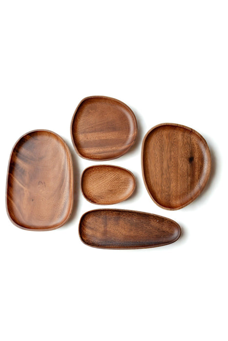 Handcrafted Acacia Wood Serving Platter Set