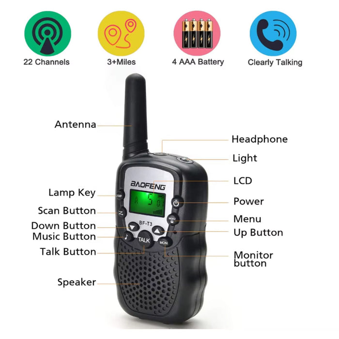 Walkie Talkies for Kids Long Range Up to 3 Mile Range