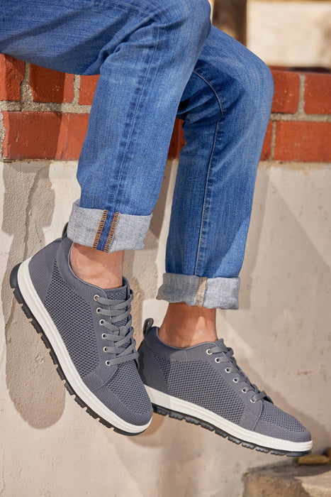 CALTO - X2323 - 2.4 Inches Taller - Lace Up Casual Sneaker