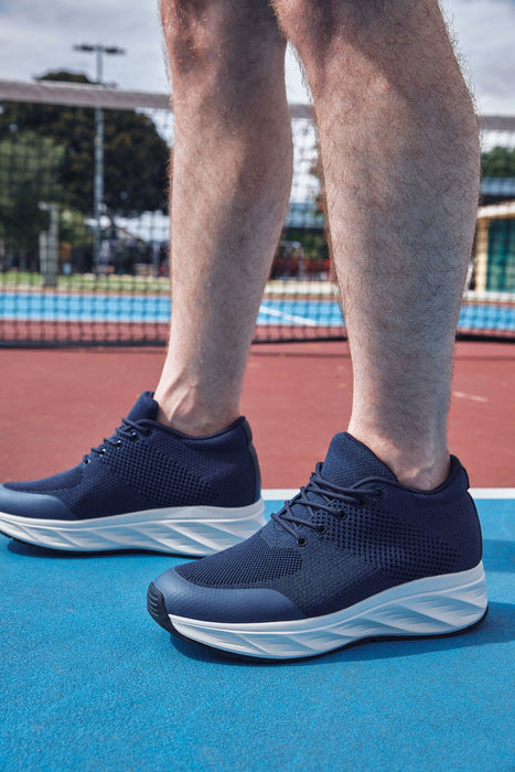 CALTO - 2.8 Inches Taller (Navy/White Sole) - Lightweight Sporty Sneakers