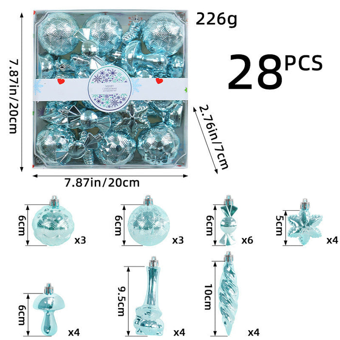 28-Piece Shatterproof Christmas Tree Ornament Set