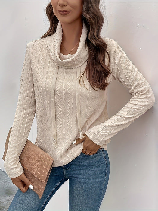 Autumn and Winter Cowl Neck Sweatshirt/Sweater with Drawstring