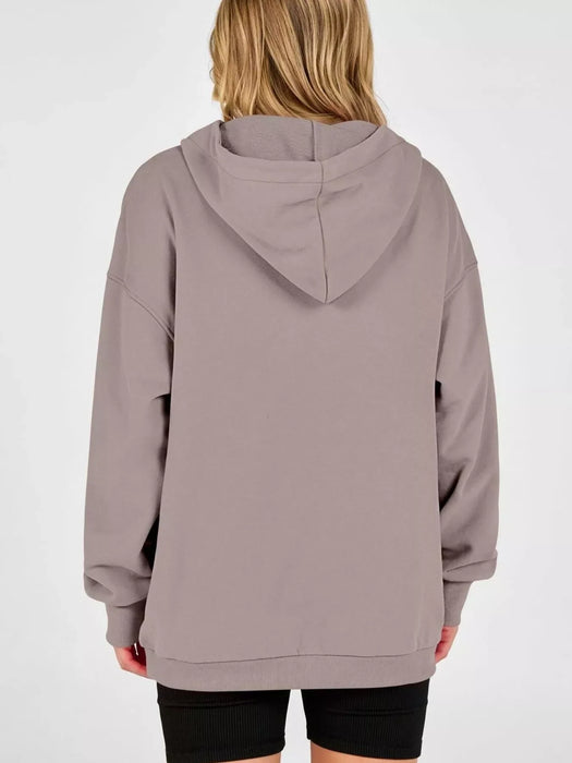 Women's Half Snap Dropped Shoulder Hoodie
