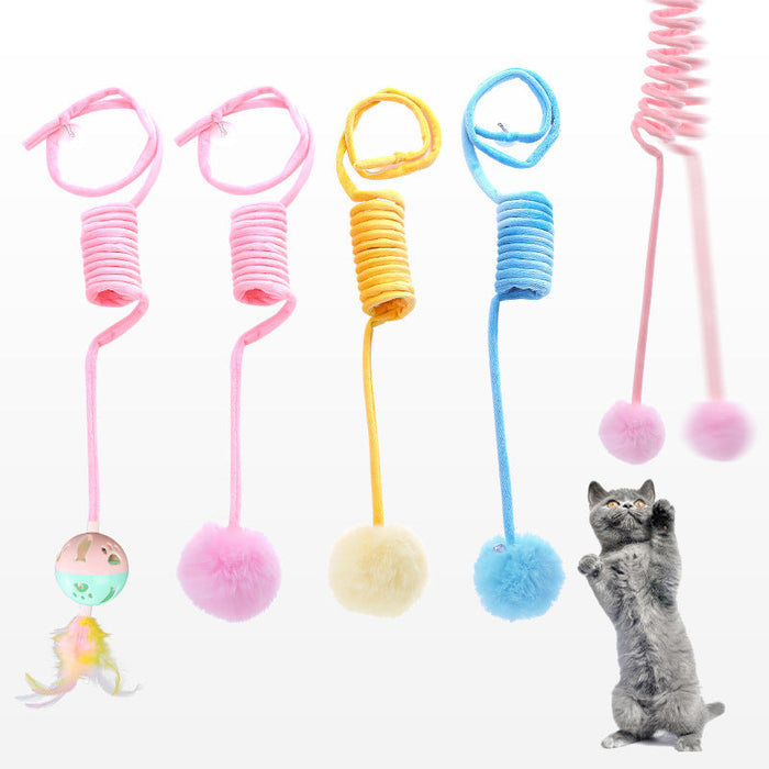 Cat Spring Rabbit Hair Ball Interactive Play Toys