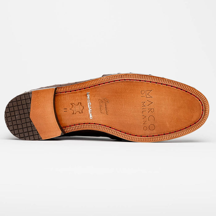 Aubiere Brown Ostrich Tassel Loafers