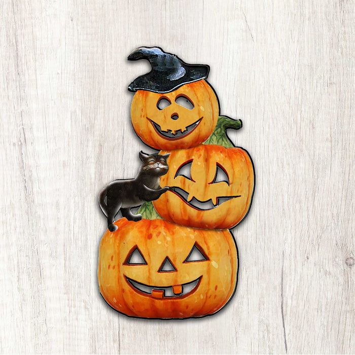 Scary Stacking Pumpkins Halloween Door Decor by G. DeBrekht - Halloween Decor - 8158415H