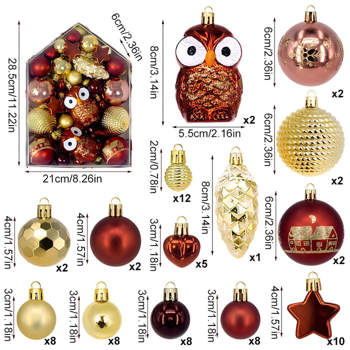Festive 72-Piece Christmas Tree Ornament & Decoration Set