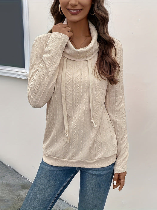 Autumn and Winter Cowl Neck Sweatshirt/Sweater with Drawstring
