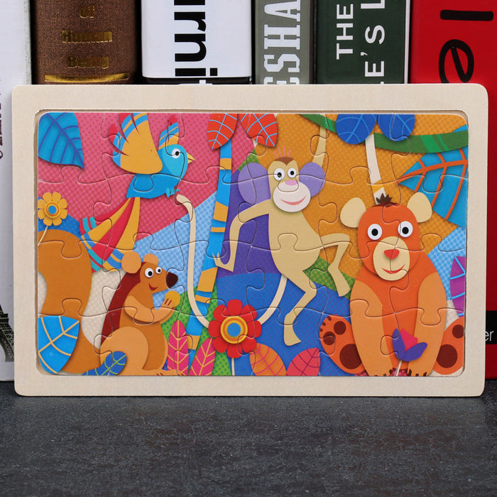 80PCS Wooden Educational Jigsaw Puzzles