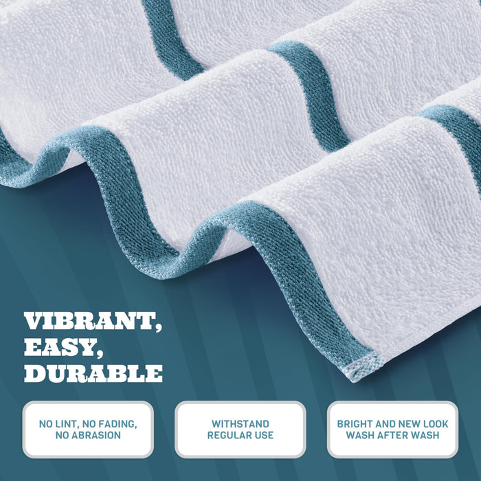 3 Pack Ultra Absorbent and Low Lint Striped Beach Towels