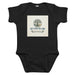 Faith-inspired infant bodysuit made of soft combed cotton with lap shoulder and snap closure for easy diaper changes