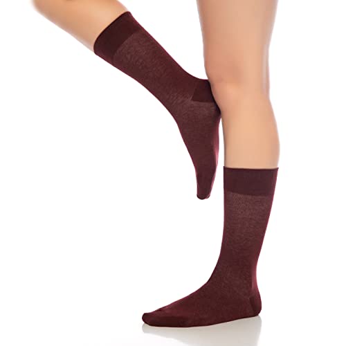 Men's Cotton Crew Socks 6-Pack, Solid Dark Tones