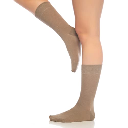 Men's Cotton Crew Socks 6-Pack, Solid Dark Tones