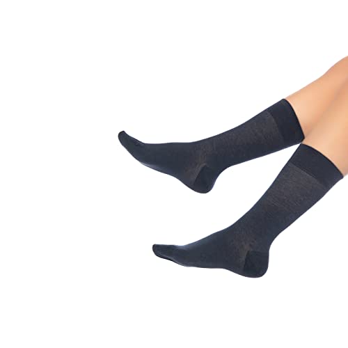 Men's Cotton Crew Socks 6-Pack, Solid Dark Tones