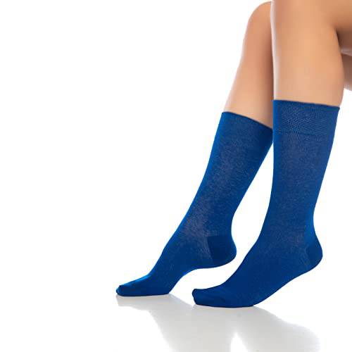 Men's Cotton Crew Socks 6-Pack, Solid Dark Tones
