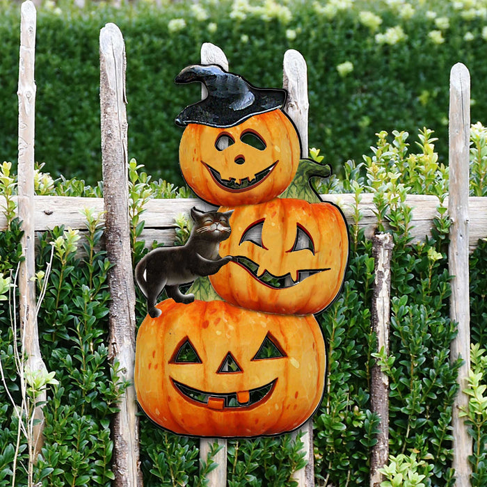 Scary Stacking Pumpkins Halloween Door Decor by G. DeBrekht - Halloween Decor - 8158415H