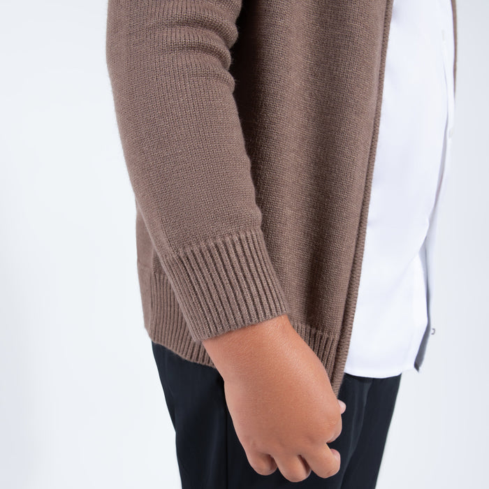 Youth Mocha Zipper Sweater