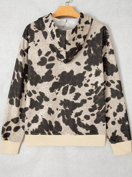 Multicolor Western Print Long Sleeve Pocket Regular Fit Hoodie