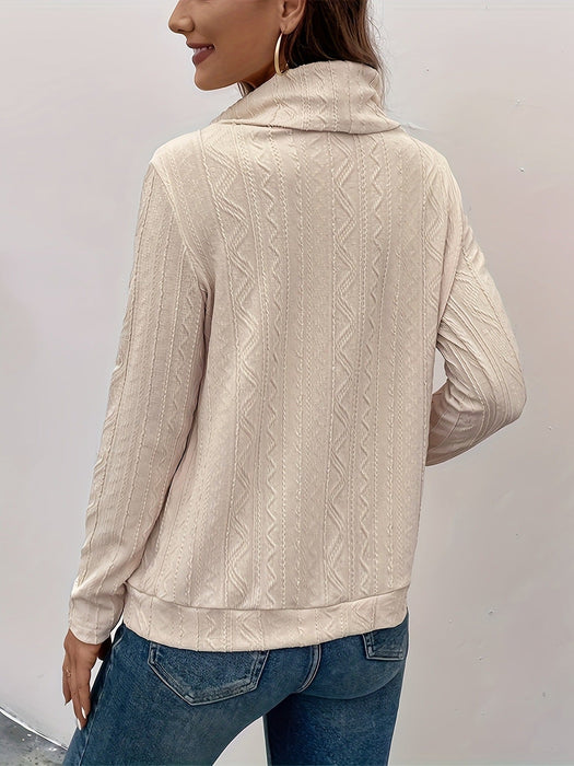 Autumn and Winter Cowl Neck Sweatshirt/Sweater with Drawstring