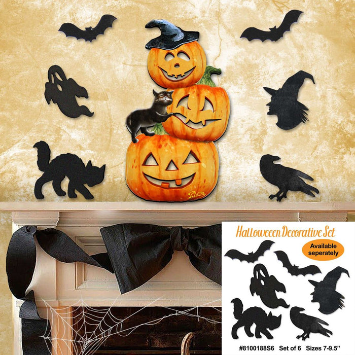 Scary Stacking Pumpkins Halloween Door Decor by G. DeBrekht - Halloween Decor - 8158415H