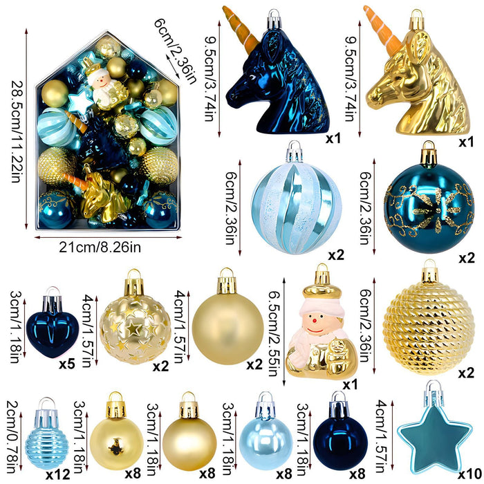 Festive 72-Piece Christmas Tree Ornament & Decoration Set