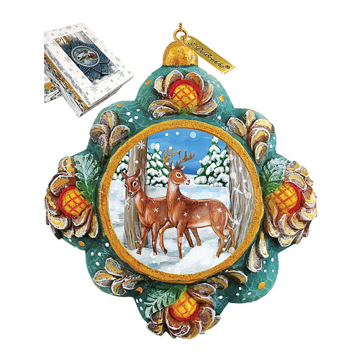 Wilderness Sculpted Hand-Painted Christmas Ornament by G. DeBrekht - Wildlife Holiday Decor - 6102510