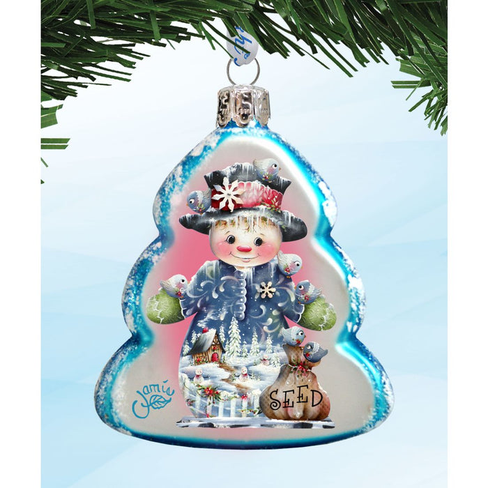 Holiday Snowman Mercury Glass Ornaments Set (Set of 3) by G. DeBrekht