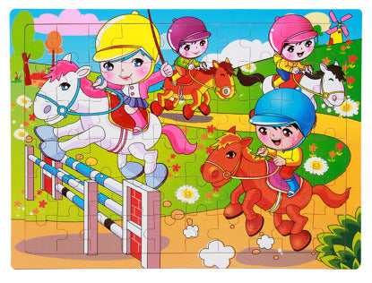 80PCS Wooden Educational Jigsaw Puzzles