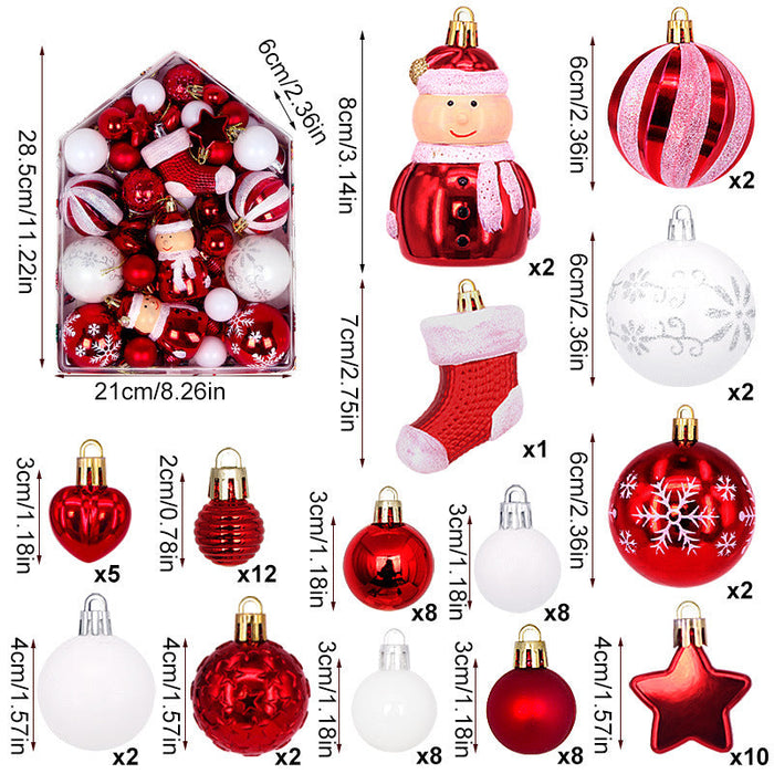Festive 72-Piece Christmas Tree Ornament & Decoration Set
