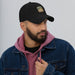 Men's comical print dad hat with adjustable strap and curved visor in casual style